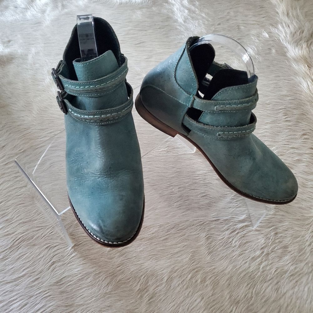 Free People Braeburn Ankle Boots Women's EU 36 US 5.5-6 Green Leather Boho
